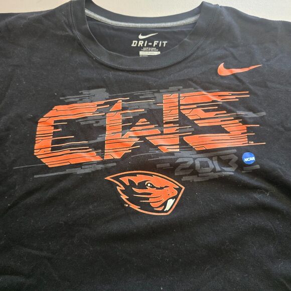 Nike Oregon State Beavers SS T-Shirt Men's XL Black Dri-Fit 2013 CWS NCAA - Picture 3 of 16